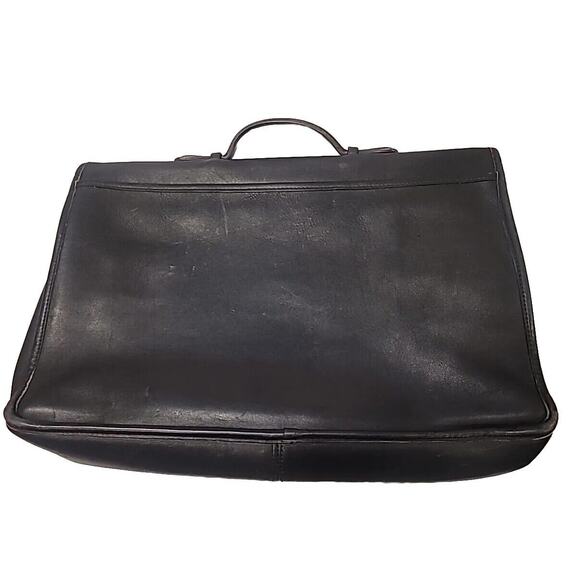 Vintage Coach Black Leather Briefcase Tote Laptop Bag Document Holder - Picture 2 of 16